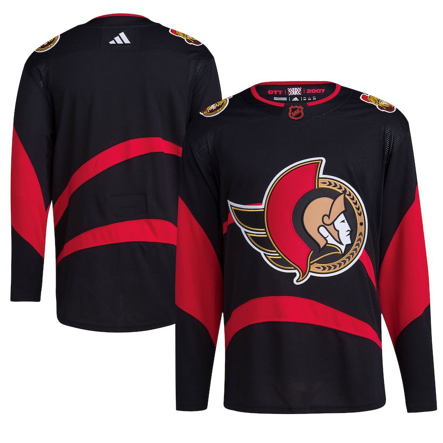 Men Ottawa Senators adidas Black Reverse Retro Authentic Blank NHL Jersey->women nhl jersey->Women Jersey